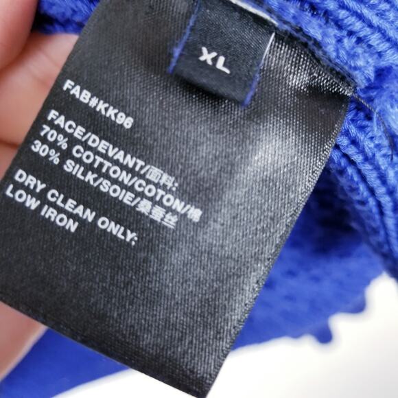 LAFAYETTE 148 NEW YORK Sweater Cotton Silk Blend in Lapis Blue RET $798 - XL - Picture 10 of 10